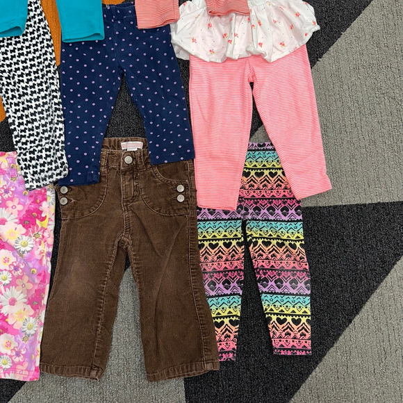 Lot of 8 Baby Girl Toddler Bottoms Bundle Pants Size 18 Months Multi-Color - Picture 4 of 10